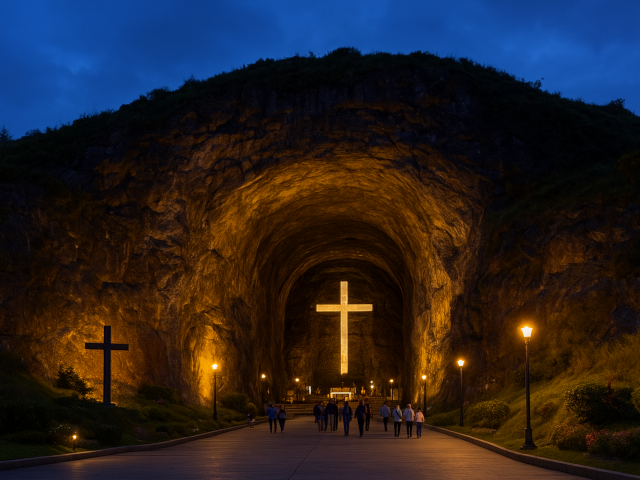 Entrance to the Salt Cathedral of Zipaquirá.