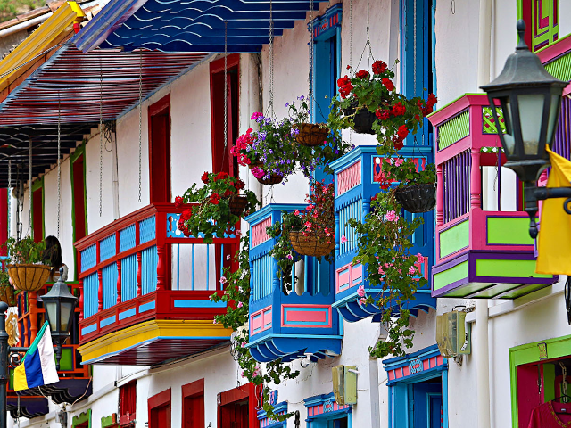 Colorful and traditional architecture in one of Colombia's destinations.