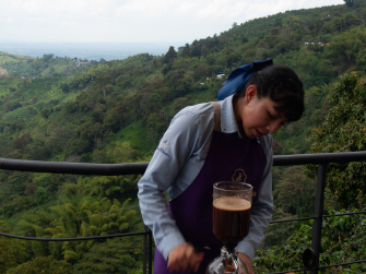 Landscape of the Quindian Mountains with its traditional towns in Colombia's Coffee Region.