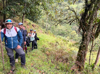 Natural trail surrounded by lush vegetation and mountain landscapes of QuindĂo.